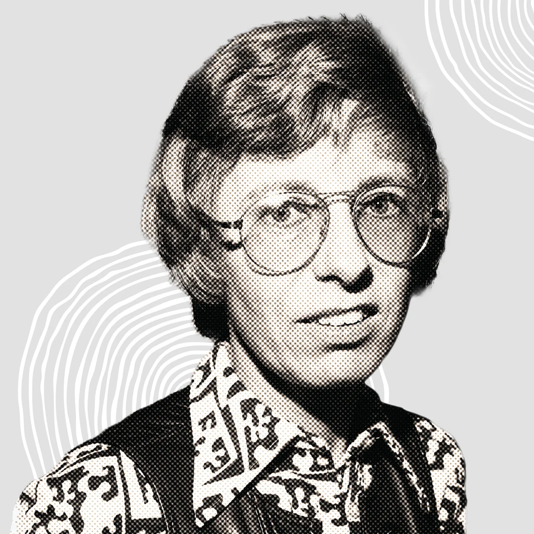 Halftone portrait of Rie Heymans, founder of the Old Fire Station Gallery (1968–1986)